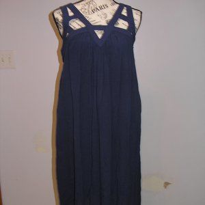 Xhilaration New Women's Medium Sun Dress Navy Blue Cut Outs Sleeveless V Neck
